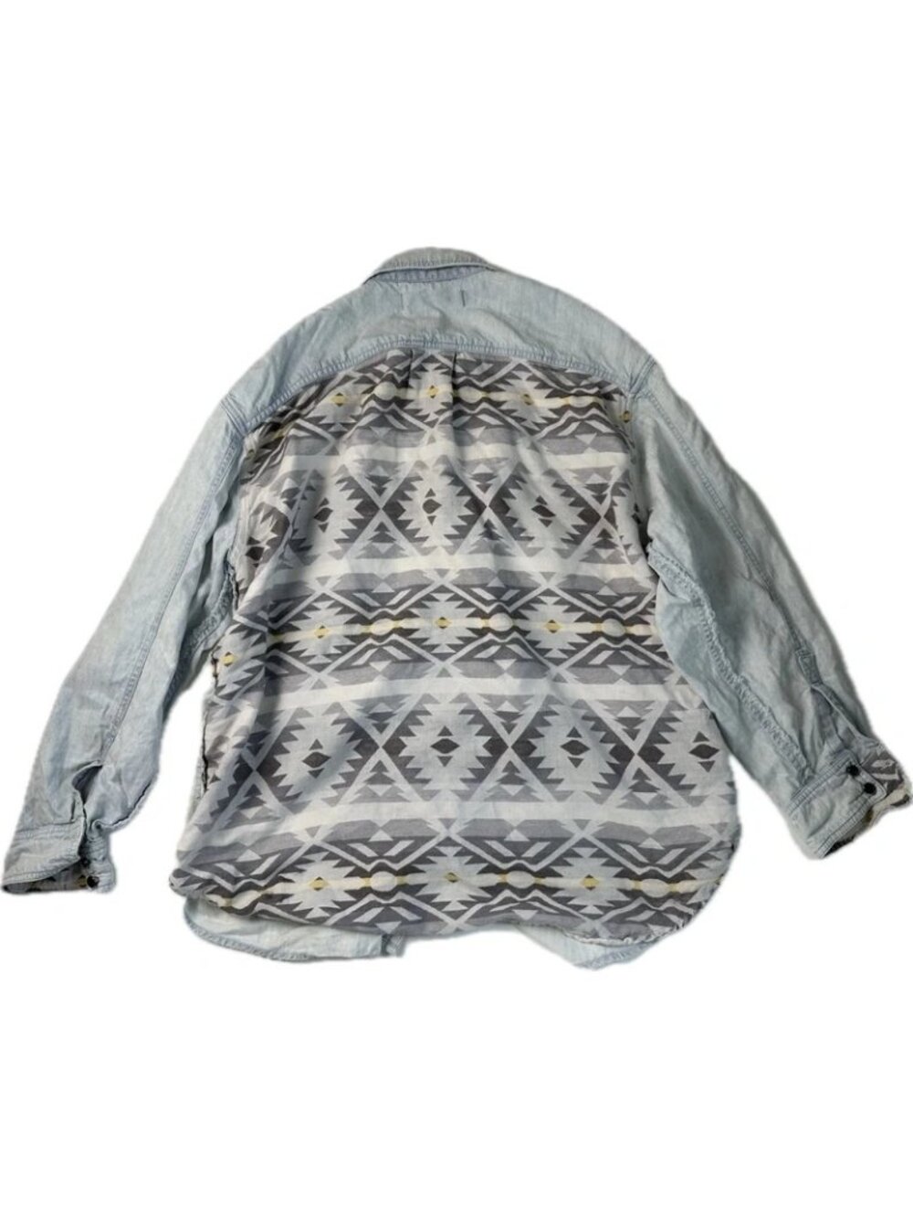 We The Free People Echo Rock Chambray Denim Button Down Boho L* Rip